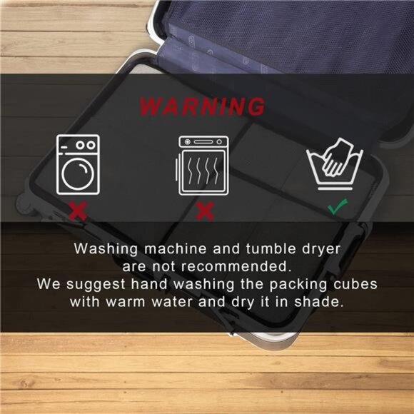 6 Set Packing Cubes,Travel Luggage Packing Organizers(6Set Black Net) - Picture 6 of 7